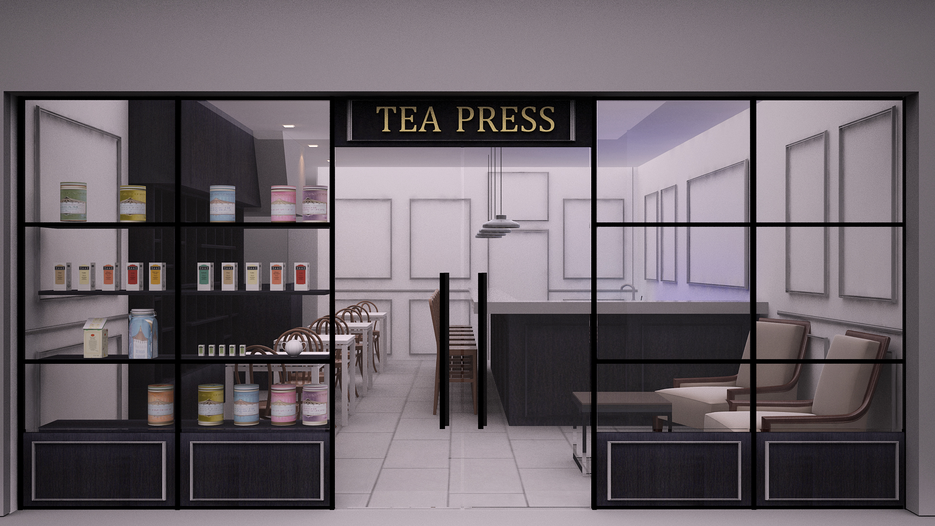 cafe tea press facade